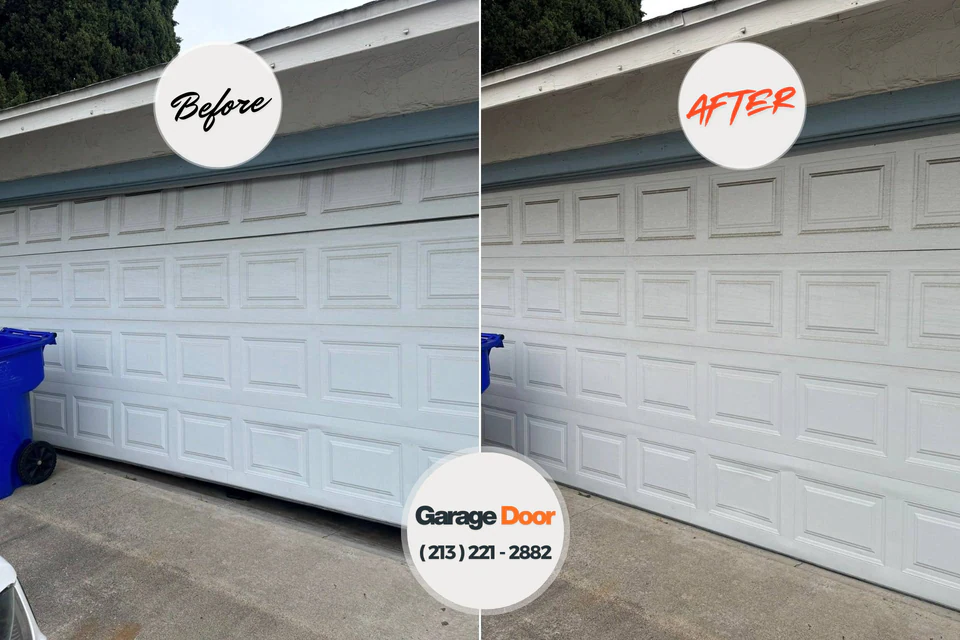 Before and after: garage door repair Pierre, SD